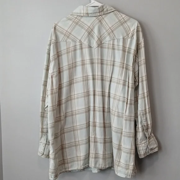 Levi's Long Sleeve Plaid Button Down Shirt Womens XL Western Chores Cowgirl - Picture 3 of 3